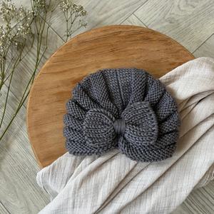 Gorro de tela de invierno 2025 para bebés y niños pequeños, bonito <span class=keywords><strong>turbante</strong></span> infantil y gorro de punto para niños y niñas, Color sólido Simple, suave y cálido - Product Image 3
