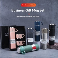 Ensemble de 3 manchons isolants pour tasses sous vide en acier inoxydable 304 – Coffret de 3 pièces pour bureau, cadeau d'affaires, portable, grande capacité