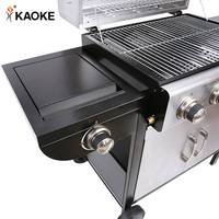 Barbecue au gaz portable KAOKE de 25 pouces, barbecue à viande, 4+1 brûleurs avec table de barbecue