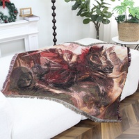 Tapisserie d'anime personnalisée sur mesure, couverture de voyage, style tissé avec jacquard, couverture à motif d'anime, design personnalisé