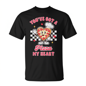 Idée cadeau pour les amateurs de pizza pour la Saint-Valentin, t-shirt My Heart pour le fan de pizza ultime - Product Image 2