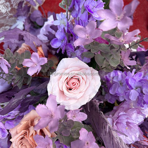 Janji disesuaikan tengah meja buatan ungu bunga mawar sutra bola untuk dekorasi pernikahan bola bunga - Product Image 3