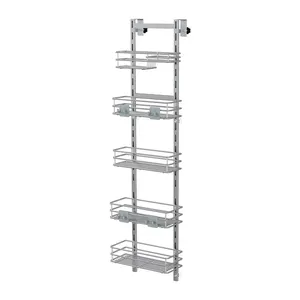 Extra Large Capacity 5 Tier Shower Caddy Over The Door With Hooks Bathroom Kitchen Pantry Organizer Rack Shelves