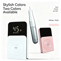 Kit de perceuse à ongles électrique portable 26,64 W, machine à manucure sans fil, batterie 1800 mAh, pour ongles en acrylique, gel et dépose de vernis