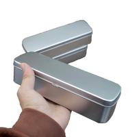 Caja de Papelería - Caja Metálica en Forma de Lata con Forma Rectangular Estuche para bolígrafos. Estuche Artístico para Bolígrafos con Tapa Abatible y Caja Metálica.