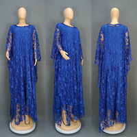 8861 #   Robes africaines pour femmes, vêtements amples en dentelle, robe longue + robe intérieure, ensemble de 2 pièces, robes Dashiki Boubou pour femmes
