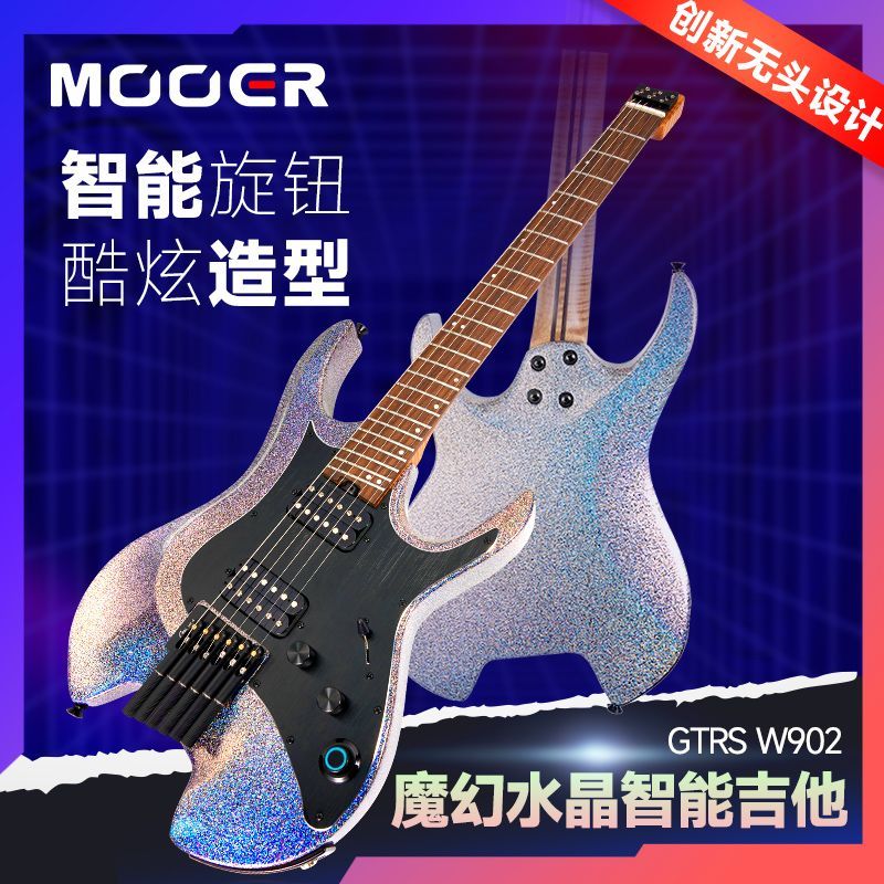 MOOER GTRS W902 Smart Headless Electric Guitar - Portable