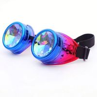 Lunettes kaléidoscopiques colorées rétro pour hommes et femmes, lunettes de soleil EDM, lentilles diffractées, lunettes Steampunk, nouvelle mode 2019
