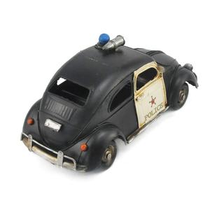 Noir Rétro Police Voiture Modèle Décoration Créative Bureau À Domicile Décor Vintage Souvenirs Faits À <span class=keywords><strong>La</strong></span> Main En Métal Embellissements Pour L'artisanat - Product Image 5