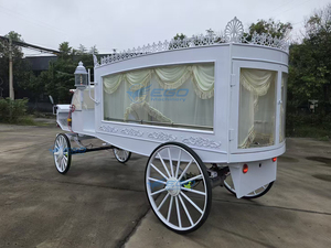 Chariot funéraire électrique blanc pour transport spécial de cercueil, type calèche à chevaux - Product Image 5
