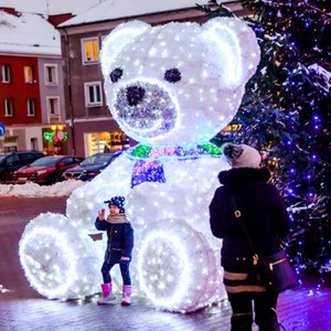 Interactive Christmas Bear <b>Light</b> Display for Park Photo Area Resort Plaza and Holiday Attraction - Product Image 1