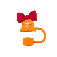 Lot de 8 capuchons en paille rouge de Noël pour tasse Stanley 10mm, accessoires réutilisables et mignons pour la fête de Noël.