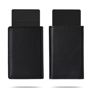Wholesale Anti-theft Slim Pop up Bank Card Case <b>Holder</b> Porte Carte Cuir Homme RFID Secure Leather Smart <b>Wallet</b> for Man Women - Product Image 1