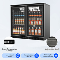 Réfrigérateur à bar 2 portes ETL/CE 200L (7,06 pi³) avec porte vitrée électronique, refroidisseur de boissons, armoire à vin personnalisée