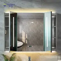 Désembueur en aluminium de conception moderne professionnelle, armoire à miroir de médecine de salle de bains de luxe à LED