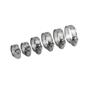Silver Hose Clamps Suppliers Ss304 Quick Release Worm Gear Hose Clamp Stainless Steel Hose Clamp Set