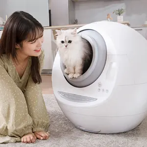 Elektrikli yarı kapalı akıllı otomatik kendini temizleme kedi kum kabı otomatik kedi tuvalet kediler için
