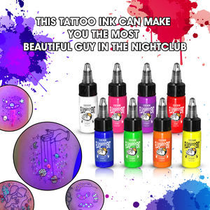 <span class=keywords><strong>Tinta</strong></span> <span class=keywords><strong>fluorescente</strong></span> UV de 15ml: la <span class=keywords><strong>tinta</strong></span> de alta calidad para artistas de tatuajes corporales, personalizable <span class=keywords><strong>con</strong></span> etiquetas que brillan bajo la luz UV. - Product Image 5
