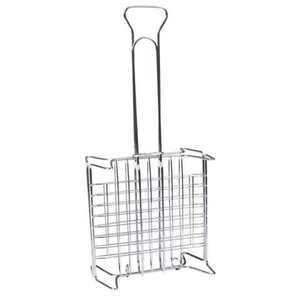 Cestello per Barbecue in Acciaio Inox 304 22x22 cm per Cucina all'Aperto e Campeggio con Griglia in Legno e Carbone per Uso in Cucina Interna - Product Image 3