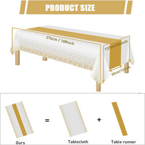 <span class=keywords><strong>Mantel</strong></span> Rectangular con Puntos Blancos y Dorados, Cubierta <span class=keywords><strong>de</strong></span> Mesa Desechable <span class=keywords><strong>de</strong></span> Plástico PE, Artículos <span class=keywords><strong>de</strong></span> Decoración para Fiestas <span class=keywords><strong>de</strong></span> Cumpleaños - Product Image 2