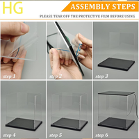 Vitrine en acrylique pour objets de collection avec éclairage LED, alternative à la boîte de présentation LEGO avec base noire, vitrine de rangement pour figurines