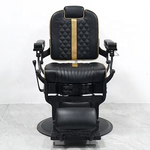 Fauteuil de Barbier Professionnel Entièrement Noir pour Hommes, Style Rétro, Cadre Robuste, pour Salon de Coiffure et Barbier (Vente en Gros) - Product Image 4
