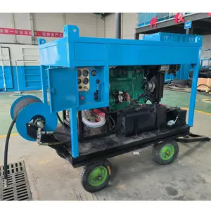 41kw diesel engine 200bar high pressure sewer jetter 22gpm sewer cleaning machine