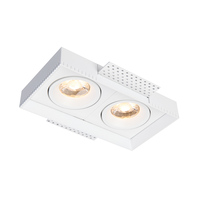 Plafonnier LED encastré carré sans cadre, style nordique moderne, aluminium, 2*8W, double tête, orientable, pour la maison et le bureau