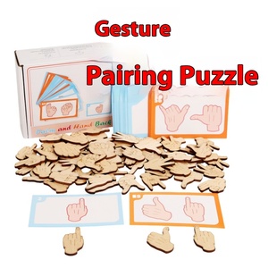 Montessori Inspired Kindergarten Other Educational Toys Puzzle Matching Gesture Cross-Border Desktop Building Blocks Awareness - Product Image 6