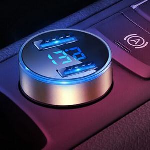 Chargeur de voiture avec affichage numérique, charge rapide, chargeur de voiture multifonction, USB 2 en 1, conversion allume-cigare, aluminium - Product Image 2