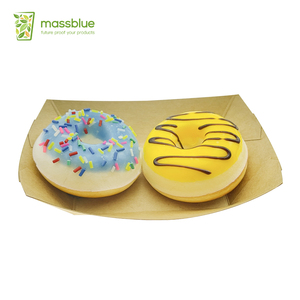 Wholesale Custom Clamshell Hot Dog Box Disposable Blank Kraft Paper Hot Dog Tray Cake Paper Tray