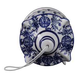 Casetta per uccelli in ceramica da appendere, decorazione per finestra da giardino, design blu e bianco - Product Image 6