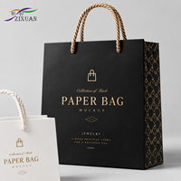 Sac en papier cosmétique personnalisé avec poignée en corde, impression de logo en feuille d'or rose pour l'emballage de cadeaux de beauté et de soins de la peau