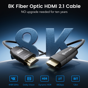 Cable HDMI 2.1 de Fibra Óptica Activo Syong AM a AM, Cable HDMI Delgado de Alta Velocidad, Cable HDMI de Fibra para HDTV 8K60Hz, Monitor, Juegos, Laptop - Product Image 2