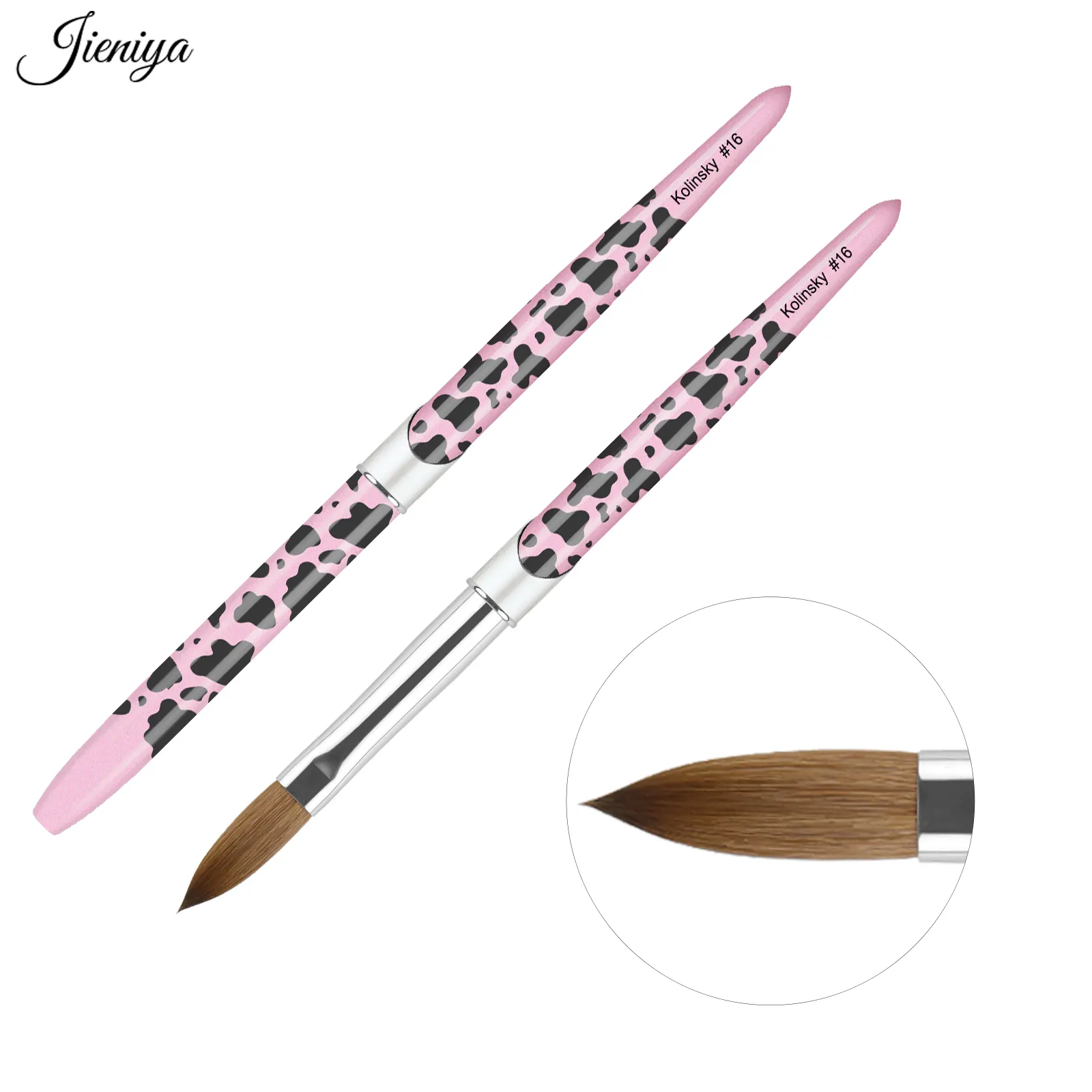 Design esclusivo rosa stampa mucca 100% smalto Kolinsky Gel acrilico pennarello strumento 3D acrilico acrilico Nail Art pennello