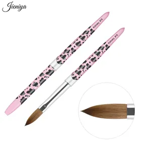 Diseño exclusivo Pink Cow Print 100% Kolinsky UV Polish Gel Acrílico Brush Tool Pen 3D Acrylic Nail Art Brush
