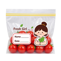 Sacs de conservation réutilisables en LDPE anti-fuite avec fermeture éclair, personnalisables avec logo, à fermeture simple ou double, refermables pour congélateur