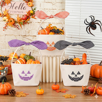 Décorations sur le thème d'Halloween, seau à bonbons en tissu réutilisable de grande capacité, panier à bonbons Halloween Jack O Lantern, panier pour faire des farces ou recevoir des friandises
