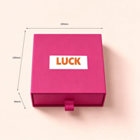 Coffret Cadeau Vide pour Huiles Essentielles et Parfums, Boîte de Rangement Carrée Unique en Velours Rouge, Ensemble d'Emballage Personnalisé avec Insert Cassette en Carton Couché UV