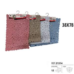 Tapis de bain antidérapants 40*80CM, pack mixte, en PVC, pour salle de bain, design minimaliste à motif uni - Product Image 1