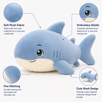 Créateur de jouets en peluche : Jouet sensoriel en peluche requin bleu personnalisé pour enfants - Adorable poupée animale marine douce de style anime
