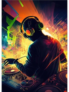 Moderno Bar Club camera decorazione per la casa Design al Neon musica Cool DJ cuffia Poster tela pittura stile <span class=keywords><strong>Art</strong></span> Deco arte astratta della parete - Product Image 6