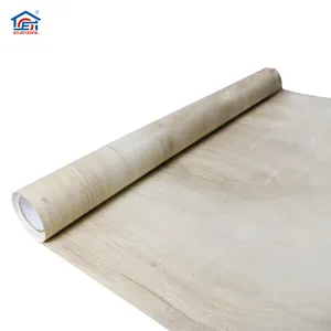 Papel tapiz decorativo para armario, mueble, puerta, PVC, madera blanca, marfil