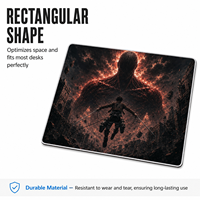 Tapis de bureau gaming personnalisé étendu 490x420mm, grand tapis de souris antidérapant pour bureau, protection de table en tissu imperméable, base en caoutchouc