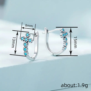 Orecchini Geometrici Stile Turchese da Donna, Moda Minimalista Coreana e Giapponese, Eleganti Gioielli per Uso Quotidiano - Product Image 4