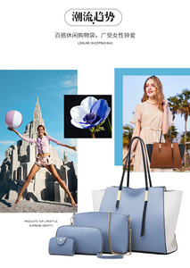 2021 nóng bán 4 pcs hàng đầu của phụ nữ đu Túi xách thiết lập dây kéo đóng cửa Polyester Lót ladies' ví và túi xách bộ sưu tập - Product Image 6