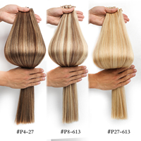 Extensiones de Cabello Virgen Crudo de Doble Trama y Densidad Fina de un Solo Donante Honorhair, Trama Plana, Cabello Eslavo, Genius Weft