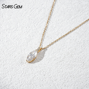 สร้อยคอจี้เพชร Starsgem 1 กะรัต ทองคำแท้ 14K รูปทรงมาร์คีส์ เกรด D VS1 เพชรเพาะเลี้ยงในห้องปฏิบัติการ รับรองโดย IGI - Product Image 3