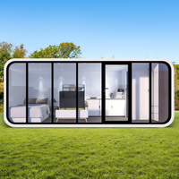 Maison-capsule Apple personnalisée en usine, portable, préfabriquée, modulaire, pour hôtel, complexe hôtelier, maison d'hôtes et camping