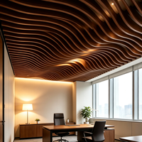 Panneaux de plafond en aluminium courbés décoratifs imperméables modernes pour les bureaux d'entreprise, les halls d'accueil